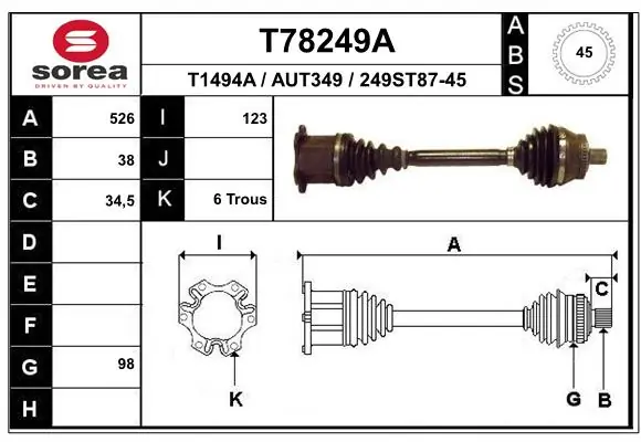Drive Shaft T78249A
