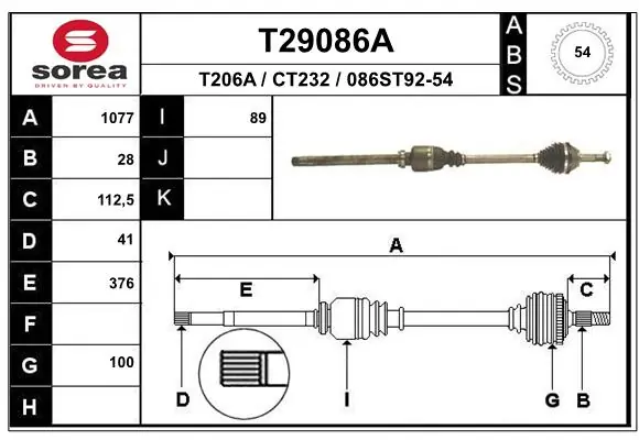 Drive Shaft T29086A
