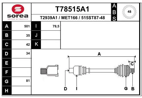 Drive Shaft T78515A1