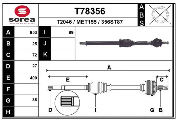 Drive Shaft T78356