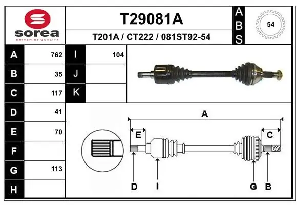 Drive Shaft T29081A