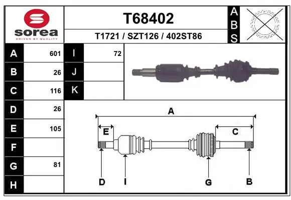 Drive Shaft T68402