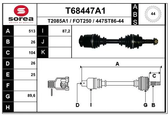 Drive Shaft T68447A1