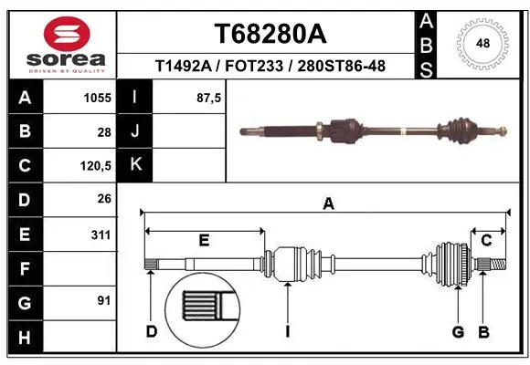Drive Shaft T68280A