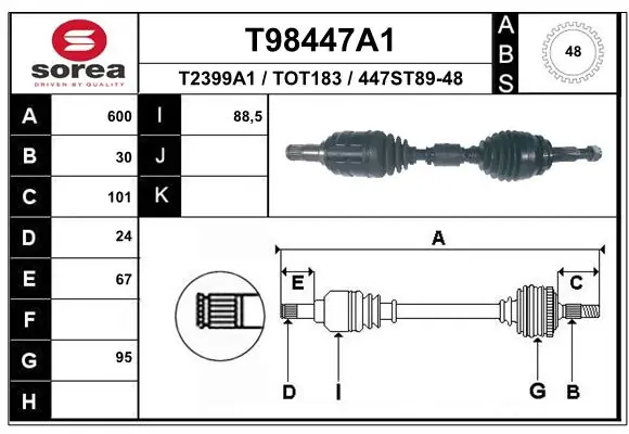 Drive Shaft T98447A1