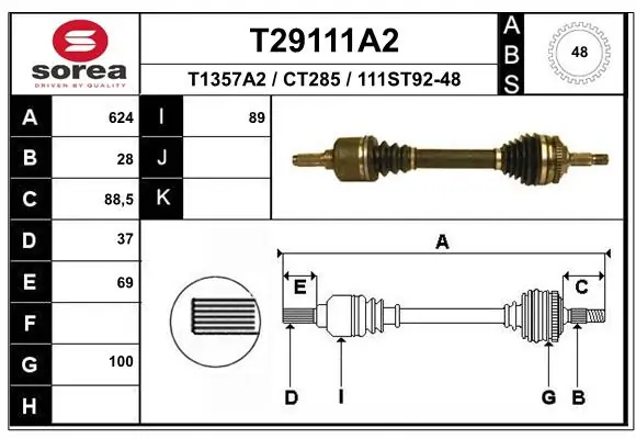Drive Shaft T29111A2