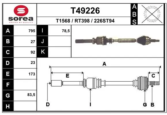 Drive Shaft T49226