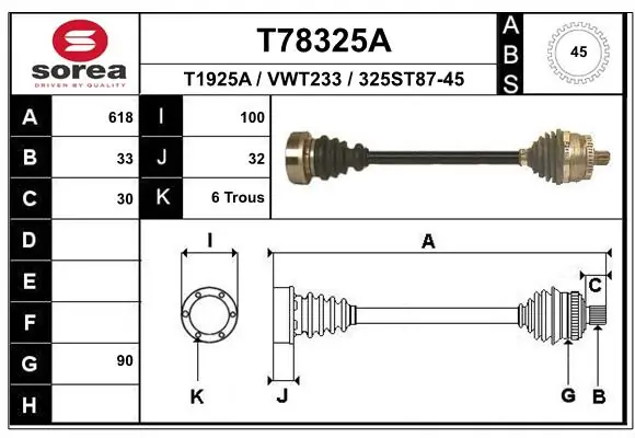 Drive Shaft T78325A