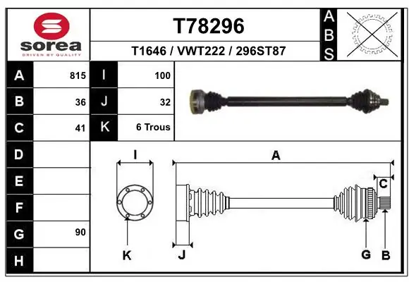 Drive Shaft T78296