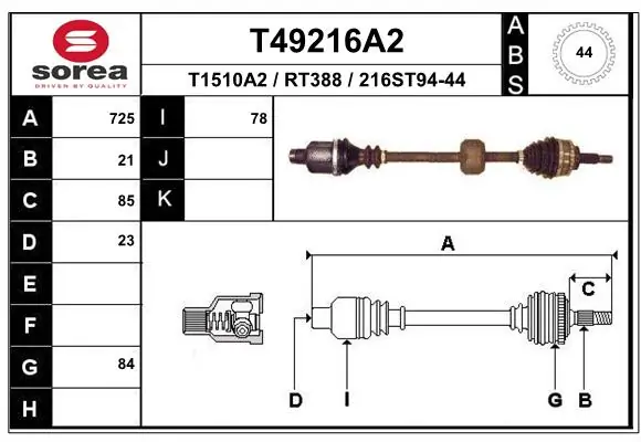 Drive Shaft T49216A2