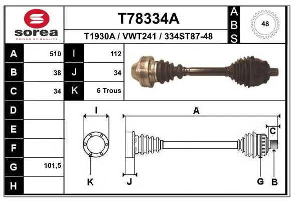 Drive Shaft T78334A