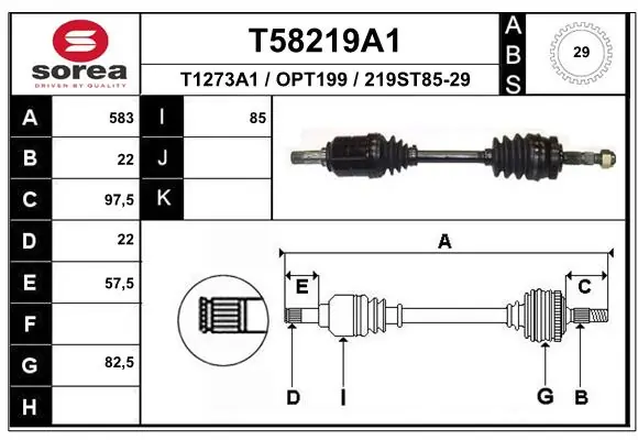 Drive Shaft T58219A1