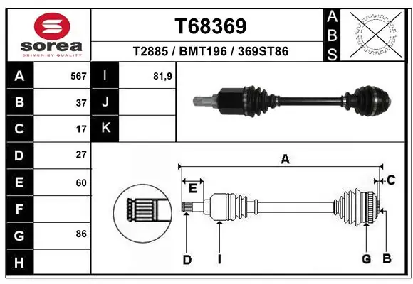 Drive Shaft T68369