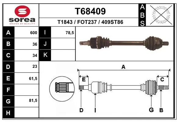 Drive Shaft T68409