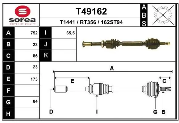 Drive Shaft T49162