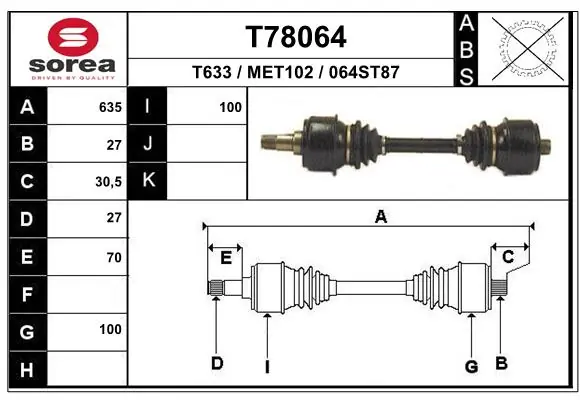 Drive Shaft T78064