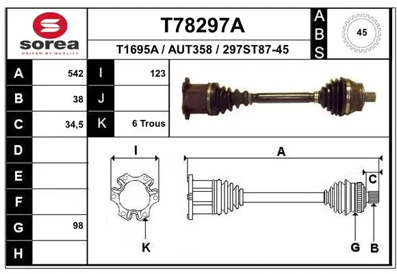 Drive Shaft T78297A