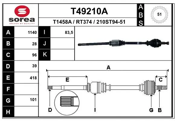 Drive Shaft T49210A