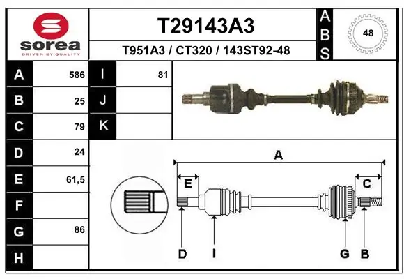 Drive Shaft T29143A3