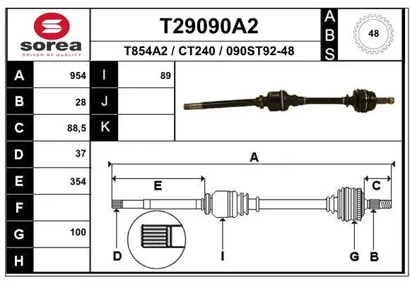 Drive Shaft T29090A2
