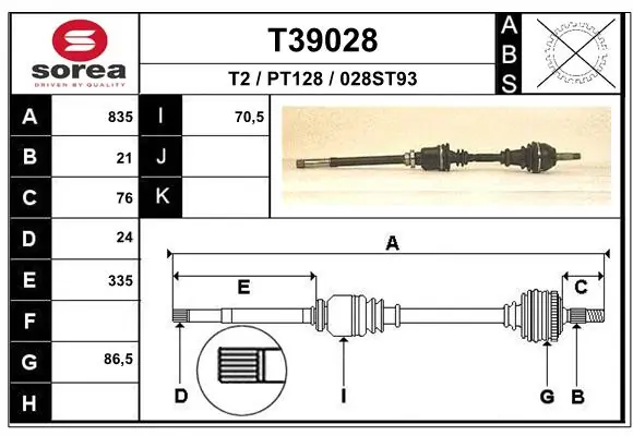 Drive Shaft T39028
