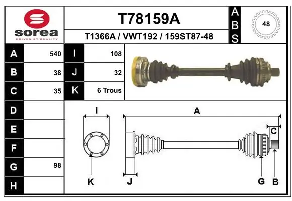 Drive Shaft T78159A