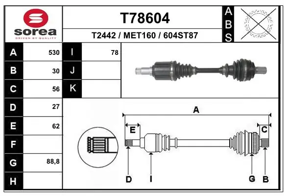 Drive Shaft T78604