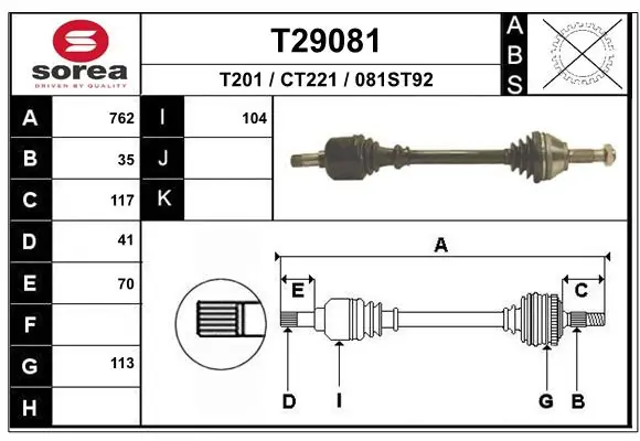 Drive Shaft T29081