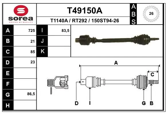 Drive Shaft T49150A