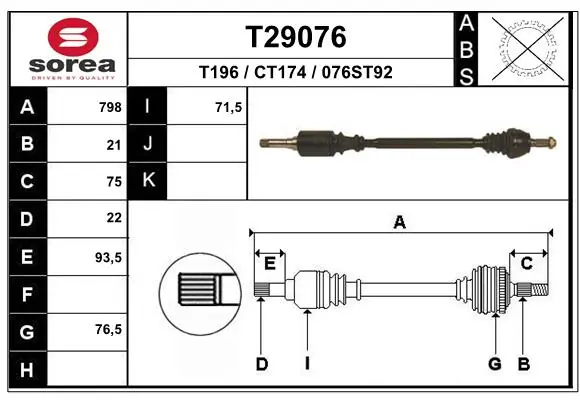 Drive Shaft T29076