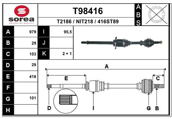 Drive Shaft T98416
