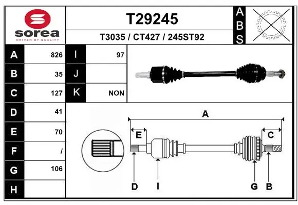 Drive Shaft T29245
