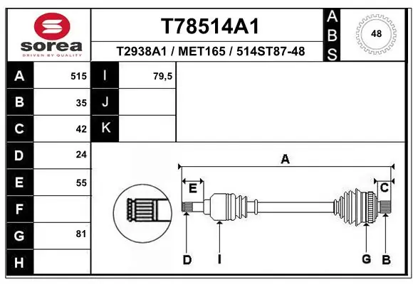 Drive Shaft T78514A1