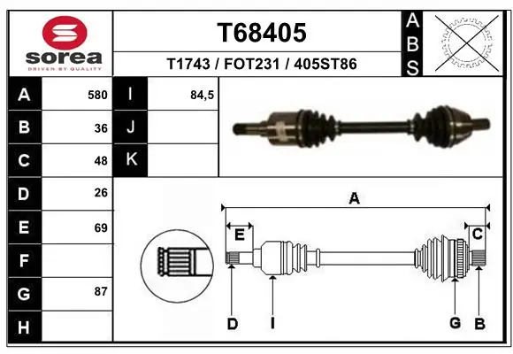 Drive Shaft T68405