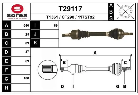 Drive Shaft T29117