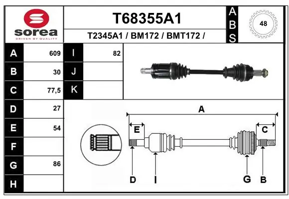 Drive Shaft T68355A1