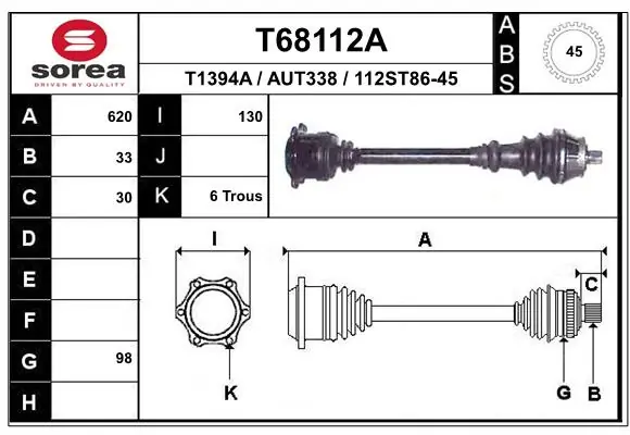Drive Shaft T68112A