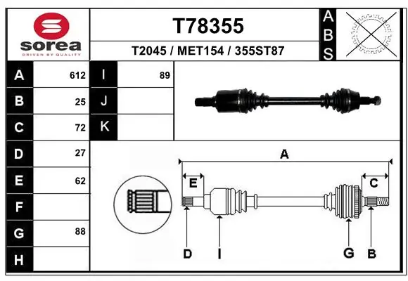 Drive Shaft T78355