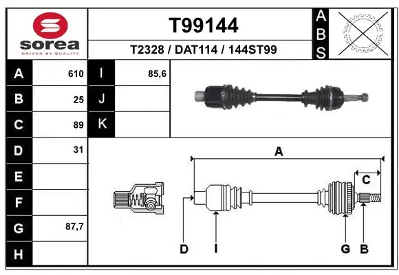 Drive Shaft T99144