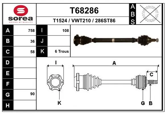Drive Shaft T68286