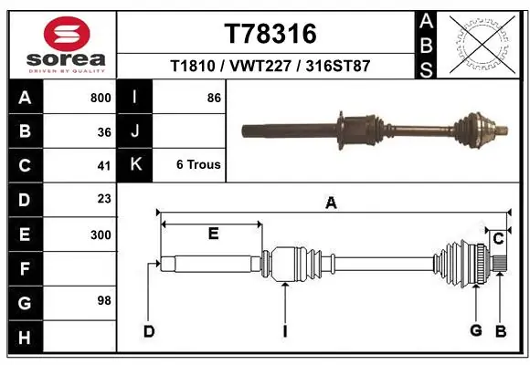 Drive Shaft T78316