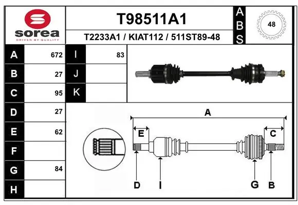 Drive Shaft T98511A1