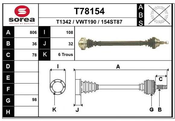 Drive Shaft T78154