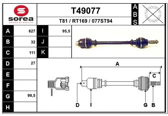 Drive Shaft T49077