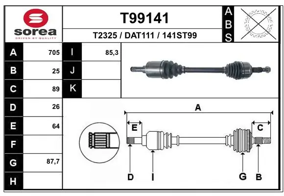 Drive Shaft T99141