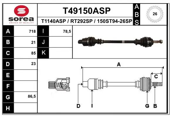 Drive Shaft T49150ASP