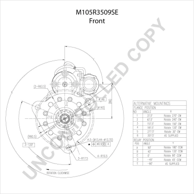 BOM-Prestolite M105R3509SE Starter