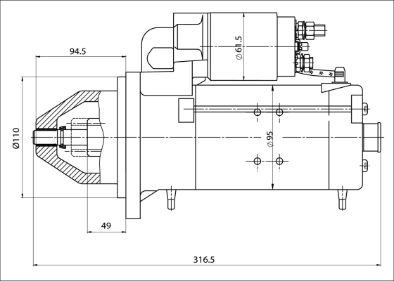 BOM-Prestolite 861035 Starter