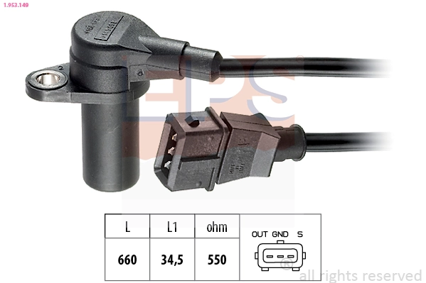 Sensor, crankshaft pulse Made in Italy - OE Equivalent 1.953.149