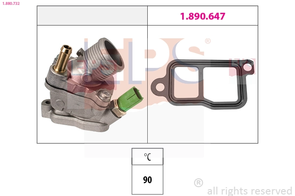 Thermostat, coolant Made in Italy - OE Equivalent 1.880.732